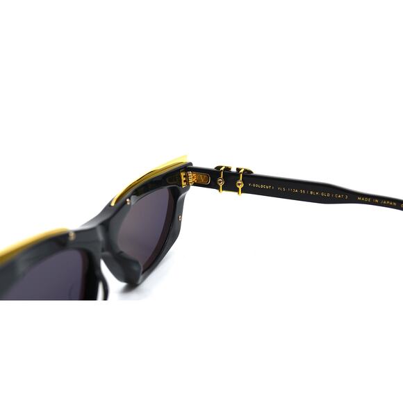 NEW VALENTINO GOLDCUT VLS-113A-55 BLACK GREY LENS SUNGLASSES AUTHENTIC - Picture 12 of 15